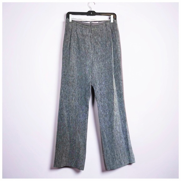 JON Pants - JON Gray Textured Wide-Leg Dress Pants | Size 4 |Tailored | Minimalist Chic